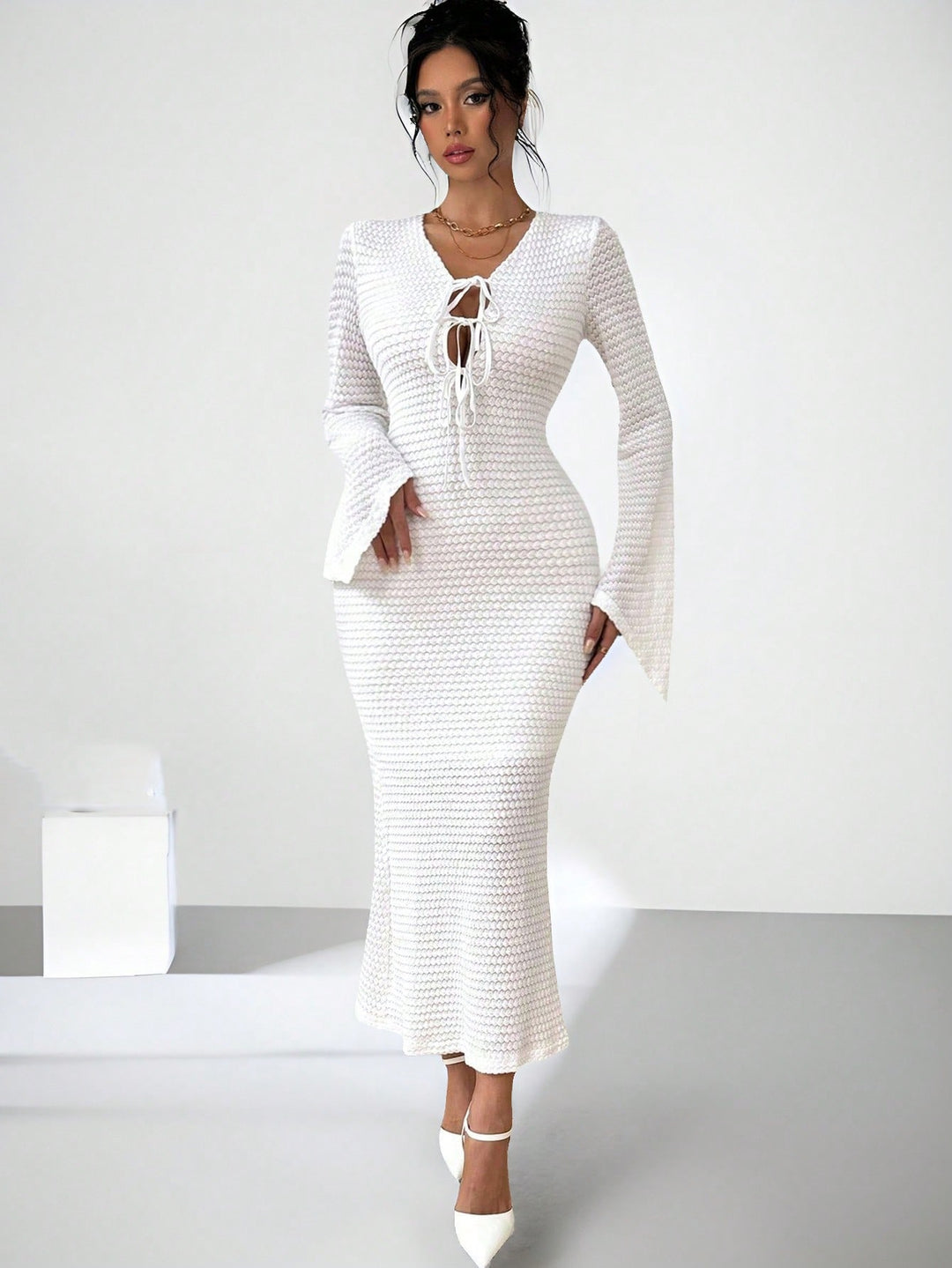 Rochie maxi SHEIN, alb