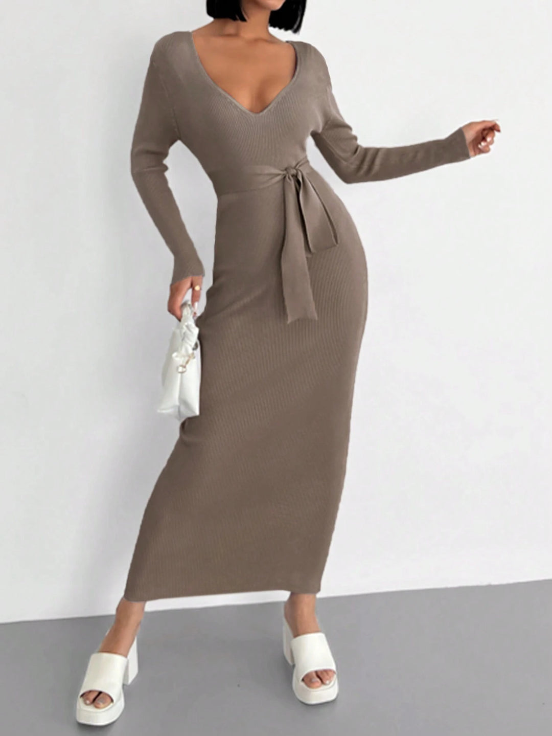 Rochie maxi SHEIN, maro