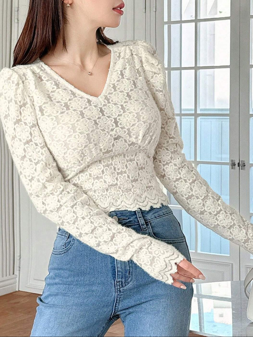 Shein blúz, krém