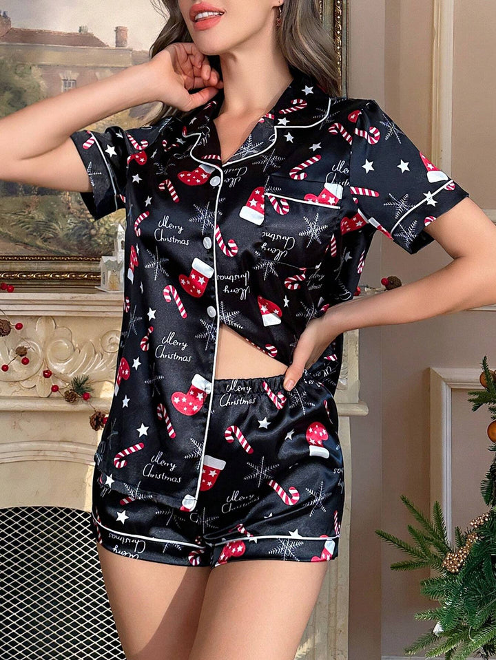 Compleu pijamale SHEIN, negru