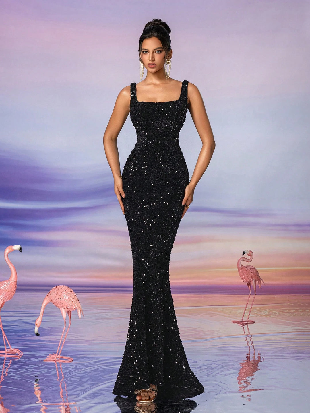 Rochie de ocazie SHEIN, negru