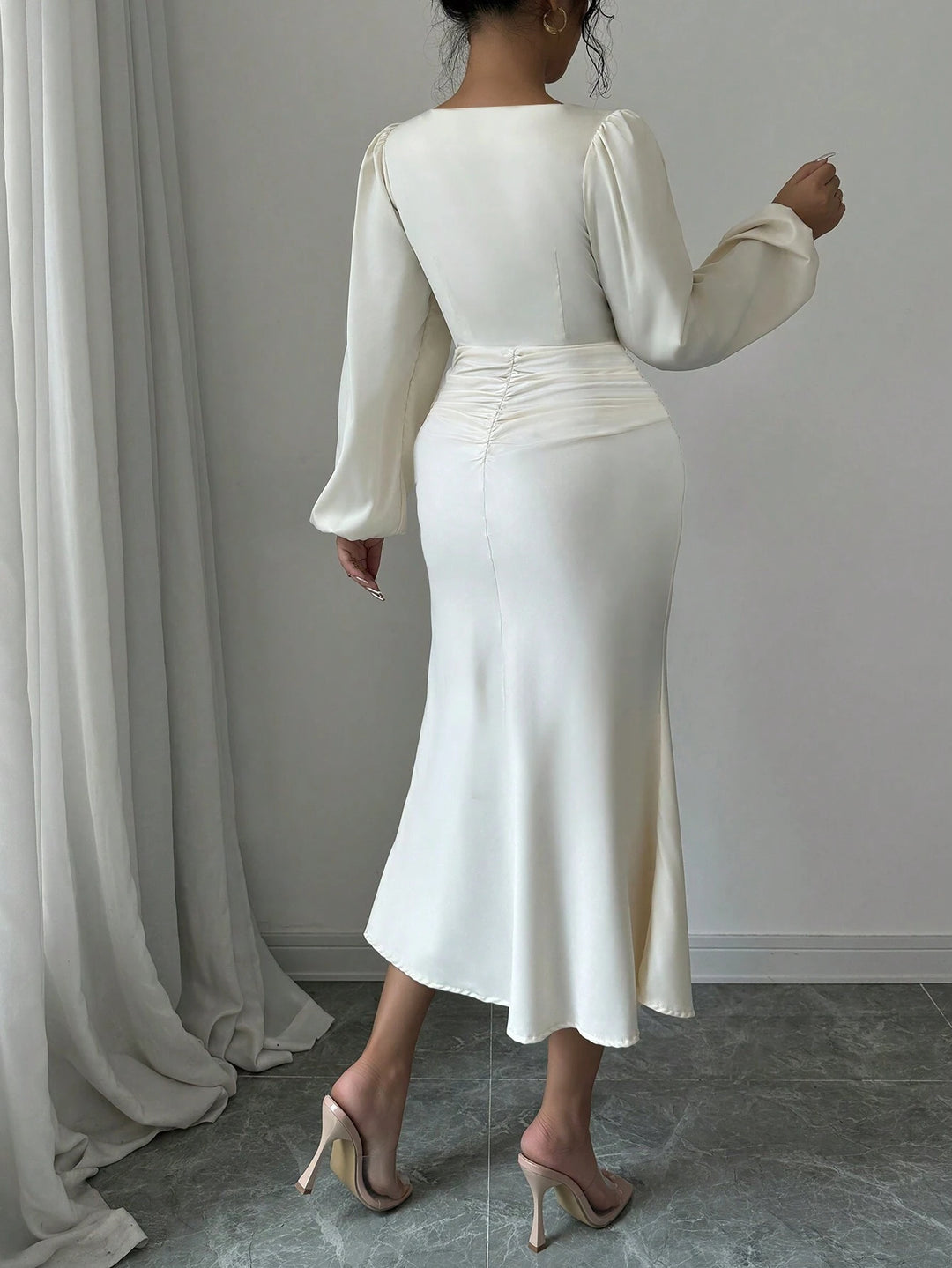 SHEIN maxi ruha, krémszínű