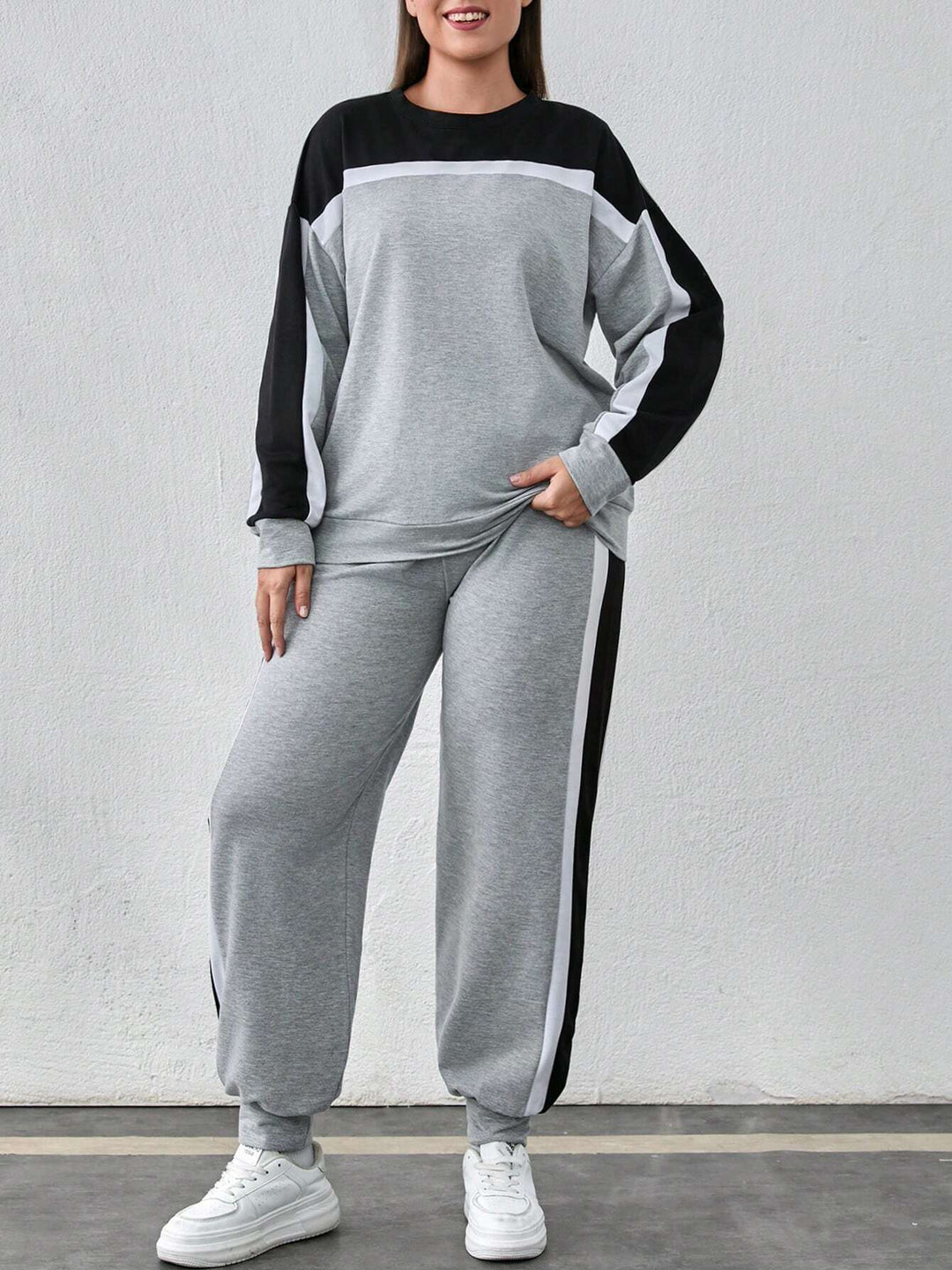 Shein Curve+ szett, szürke