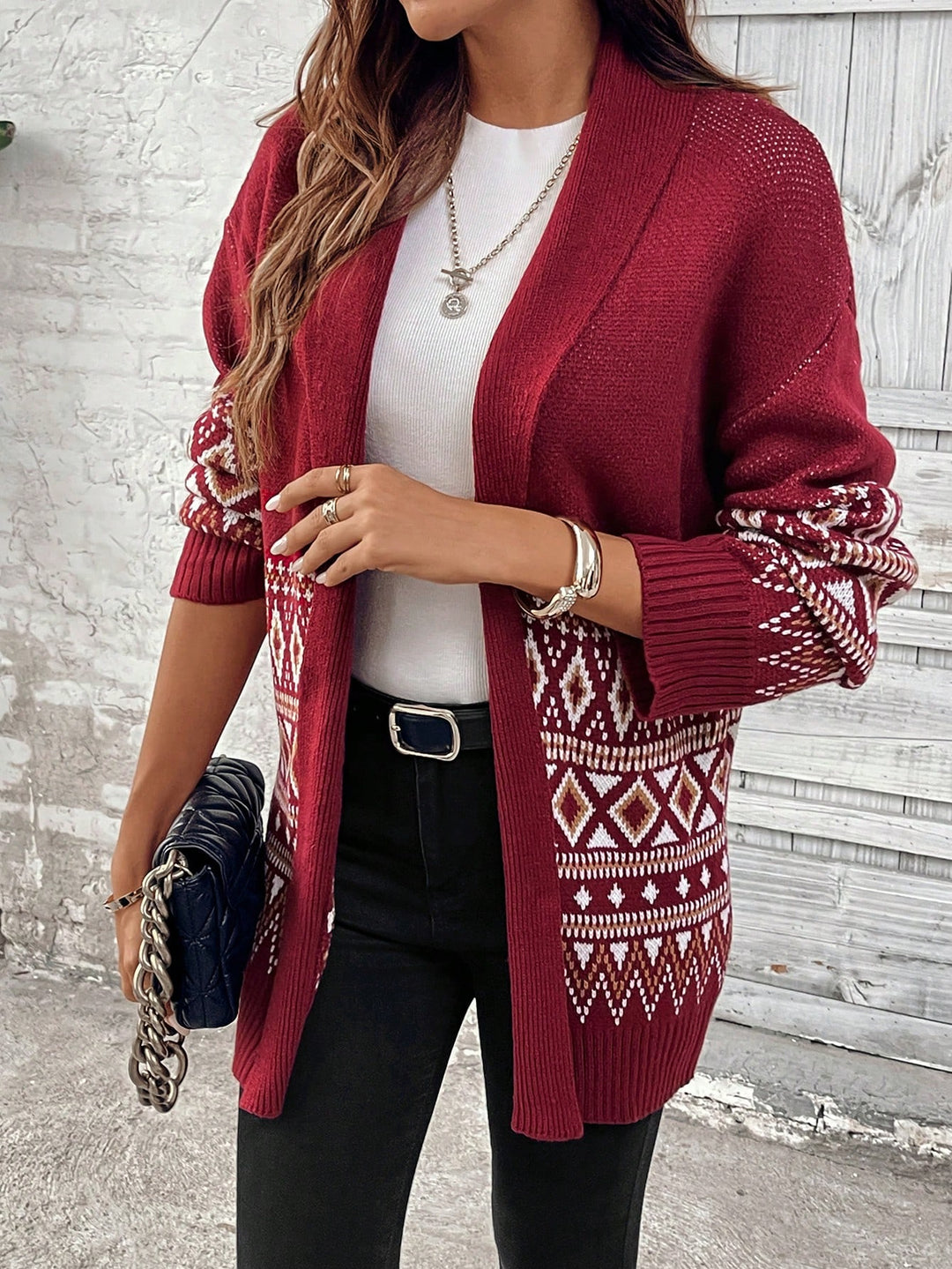 Cardigan SHEIN, vișiniu