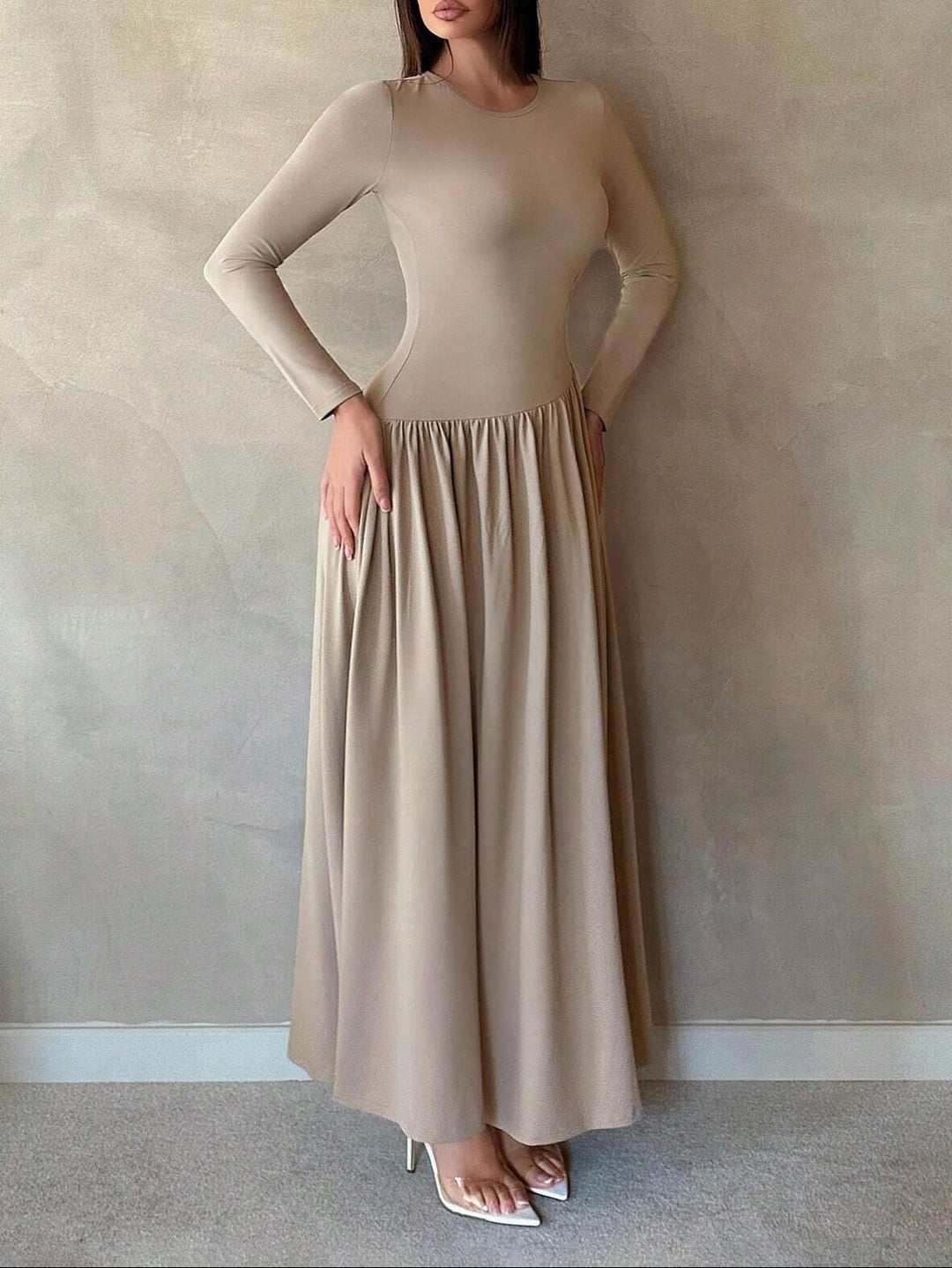 Rochie maxi SHEIN, bej
