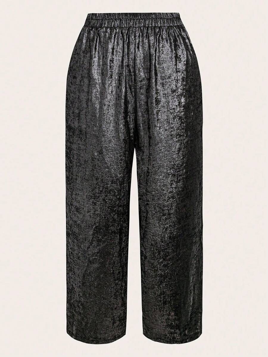 Pantaloni SHEIN, argintiu