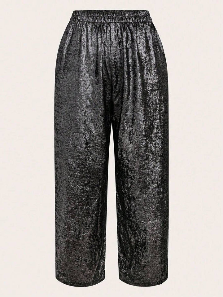 Pantaloni SHEIN, argintiu