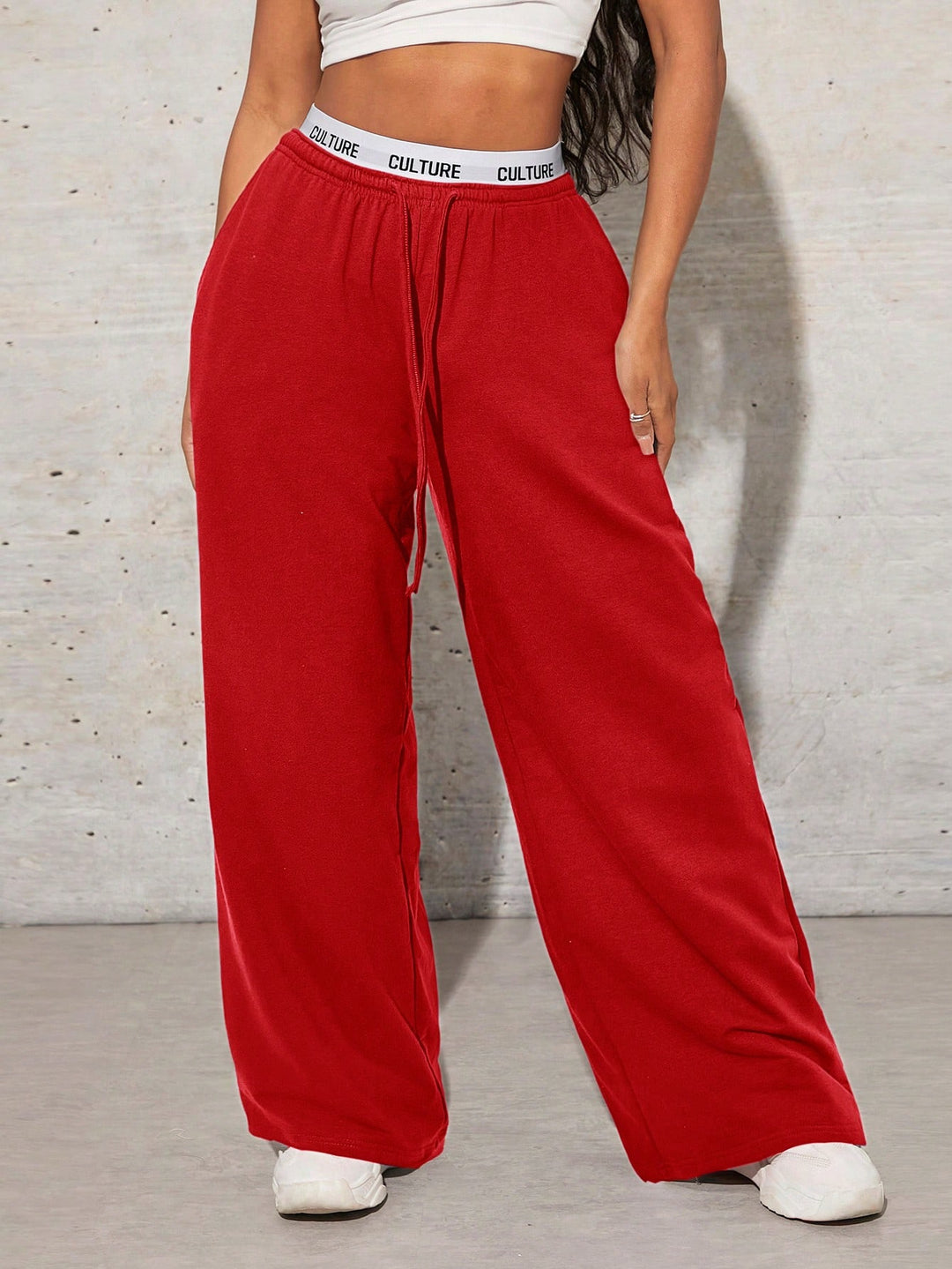 Pantaloni SHEIN, roșu