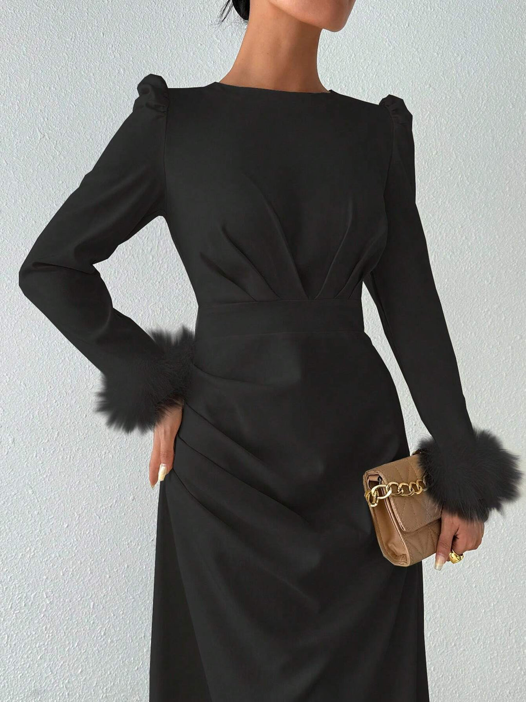Shein maxi ruha, fekete