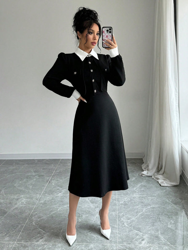Rochie midi SHEIN, negru