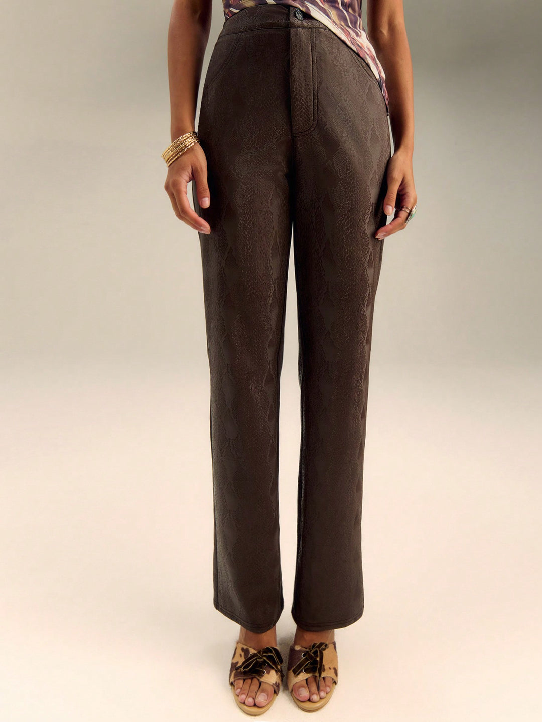 Pantaloni SHEIN, maro