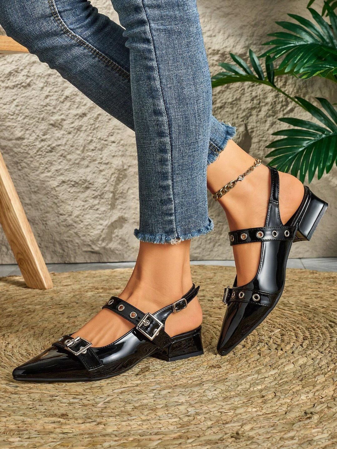 Pantofi cu toc SHEIN, negru