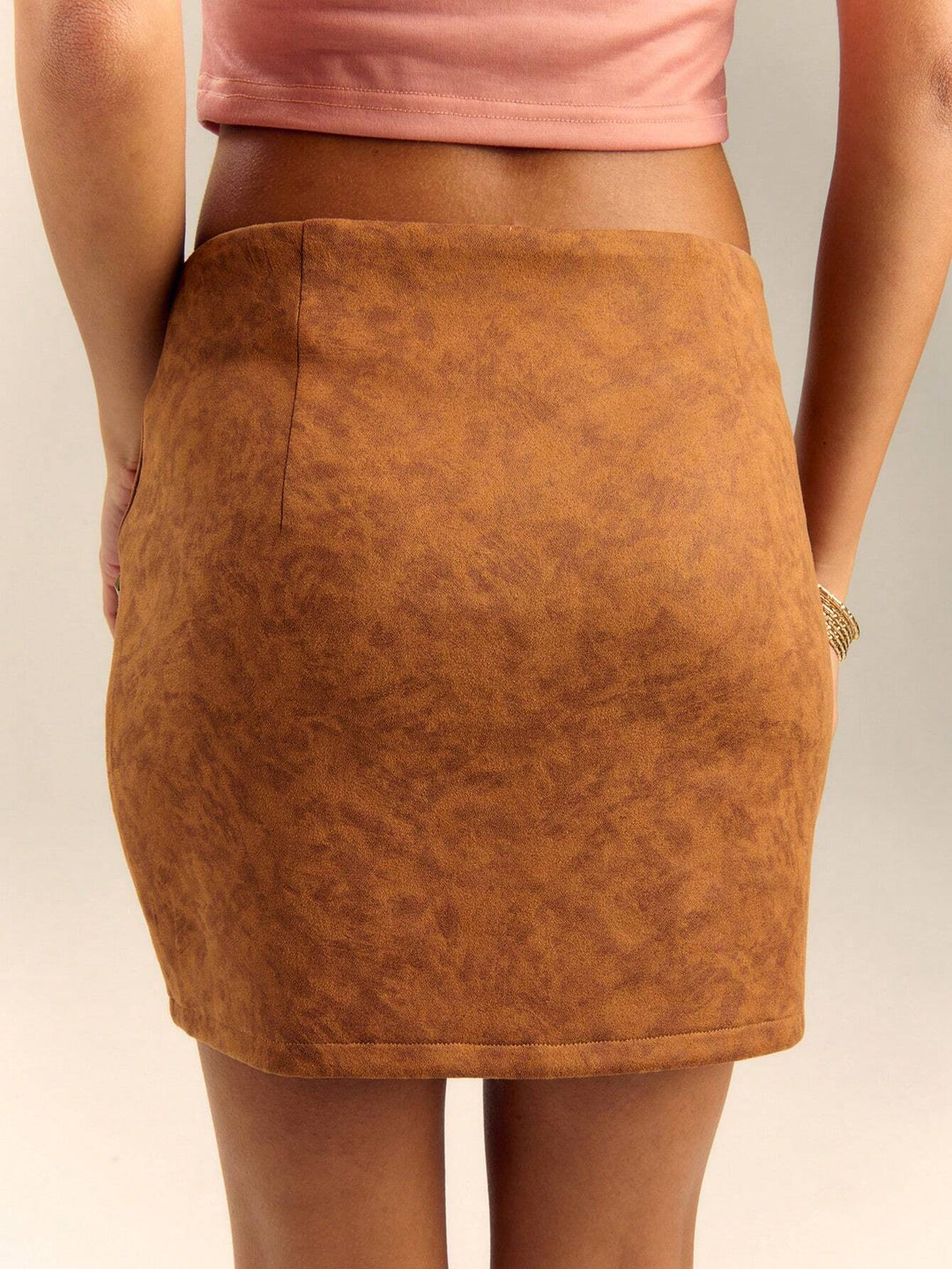 Shein miniszoknya, barna