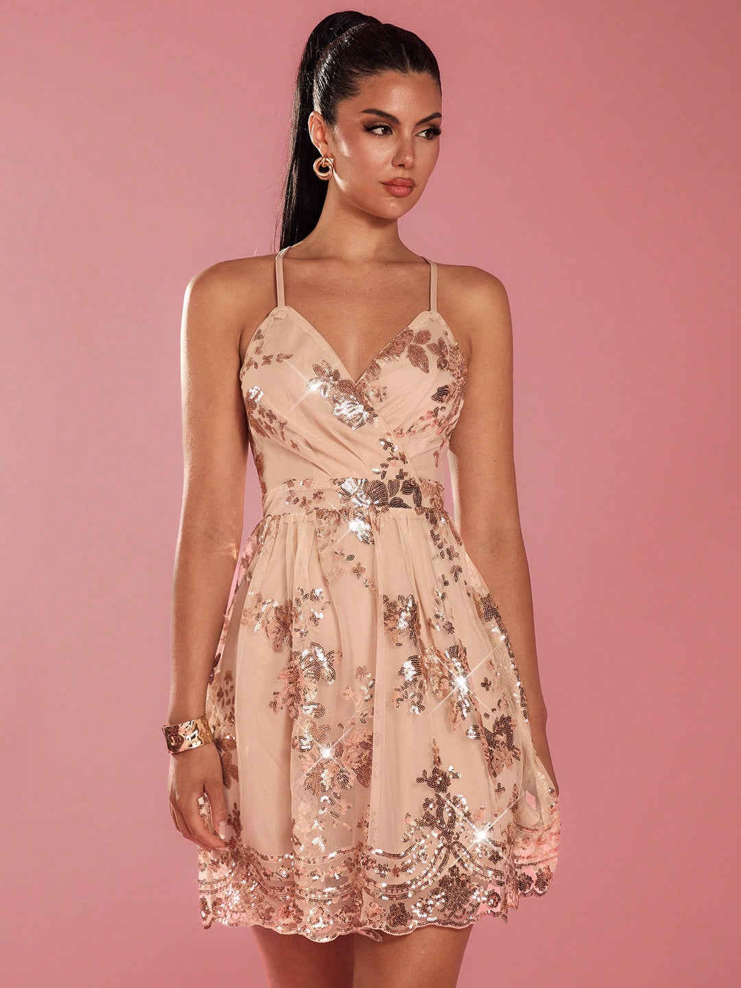 Rochie mini SHEIN, auriu