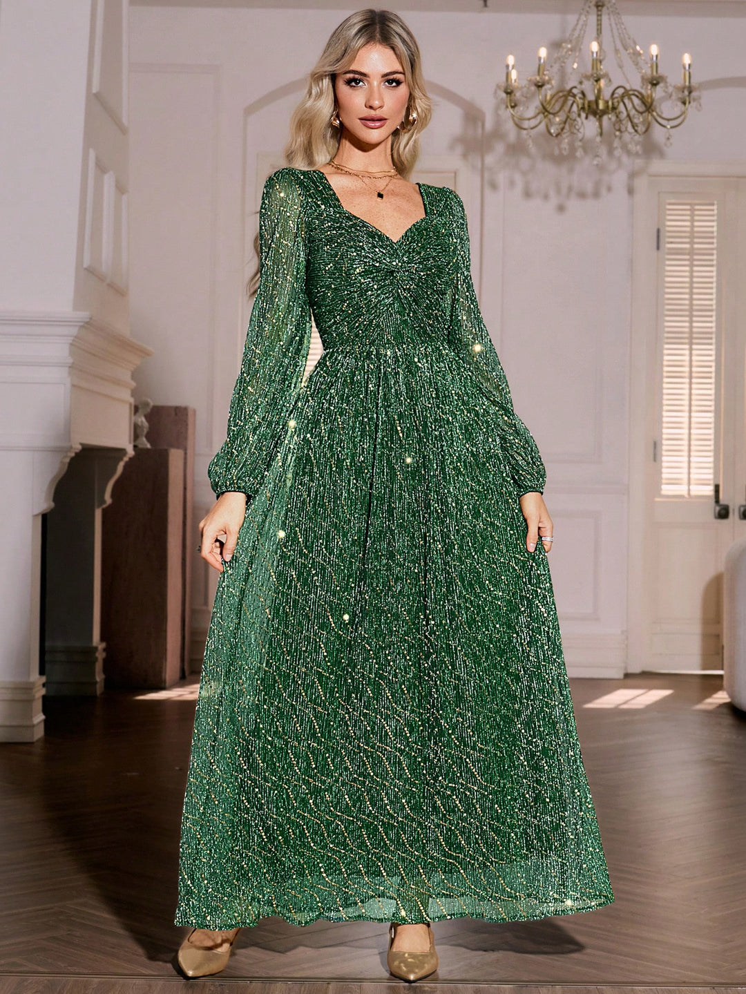 Rochie maxi SHEIN, verde
