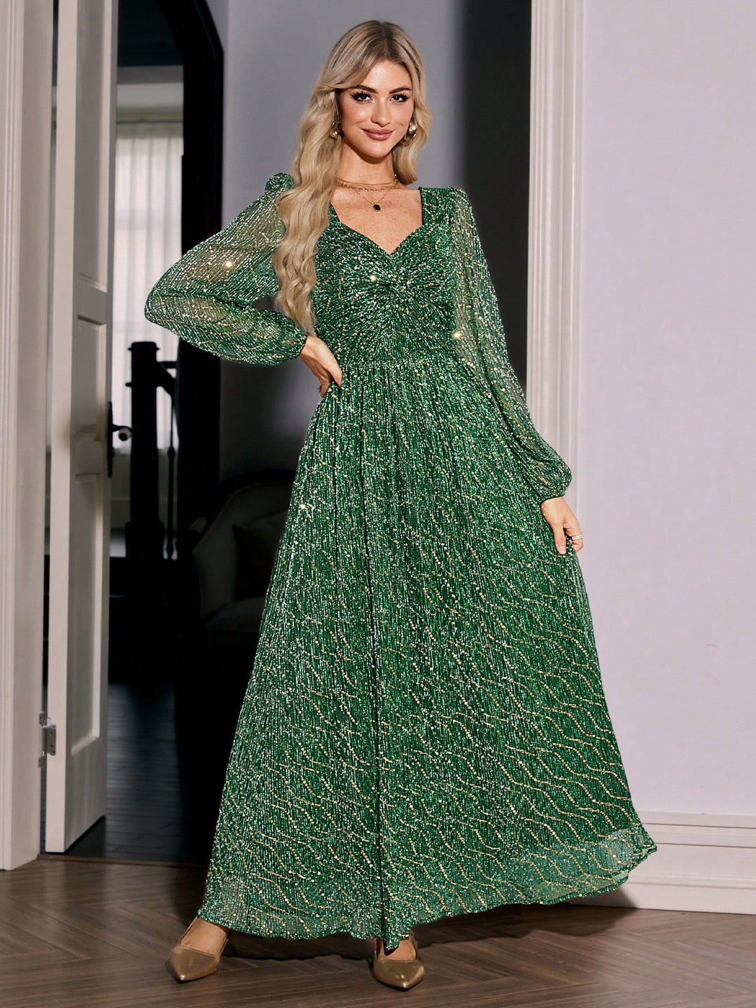 Rochie maxi SHEIN, verde