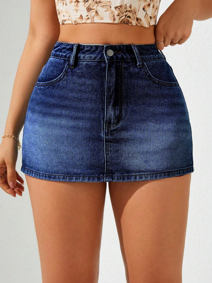 Fustă pantalon SHEIN, albastru
