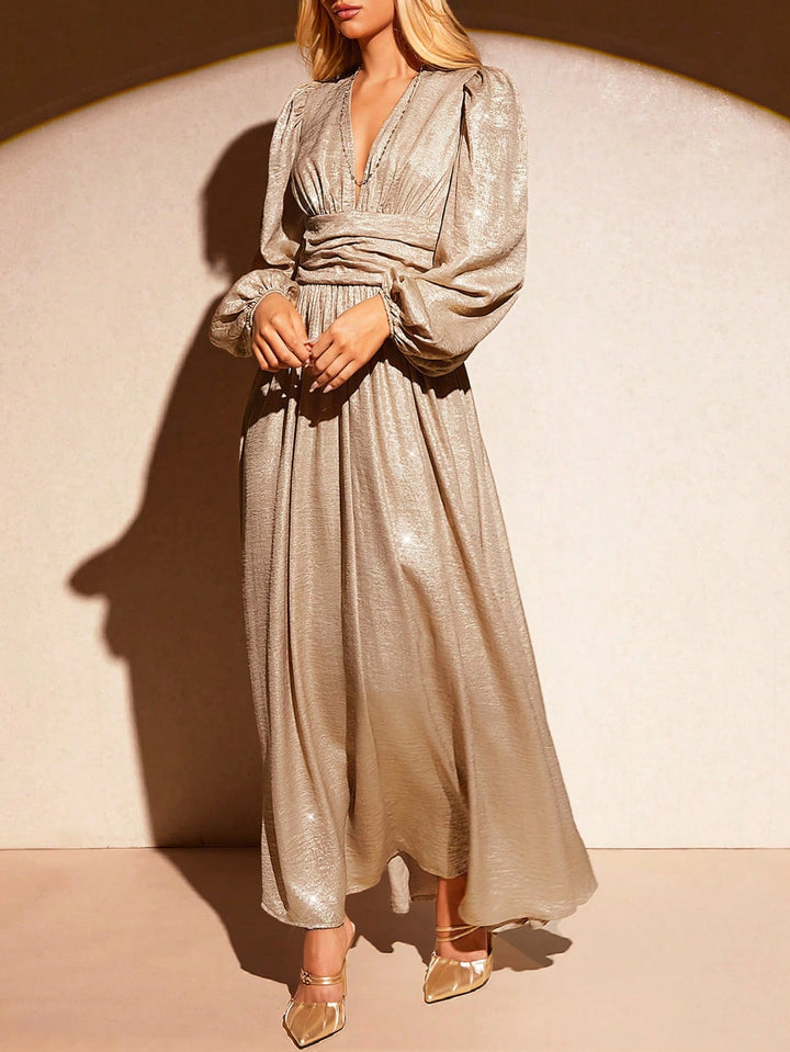 Rochie maxi SHEIN, auriu