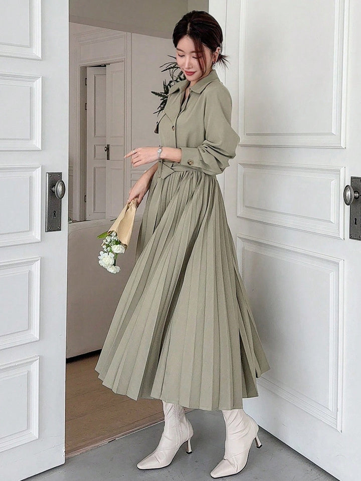 Rochie midi SHEIN, kaki