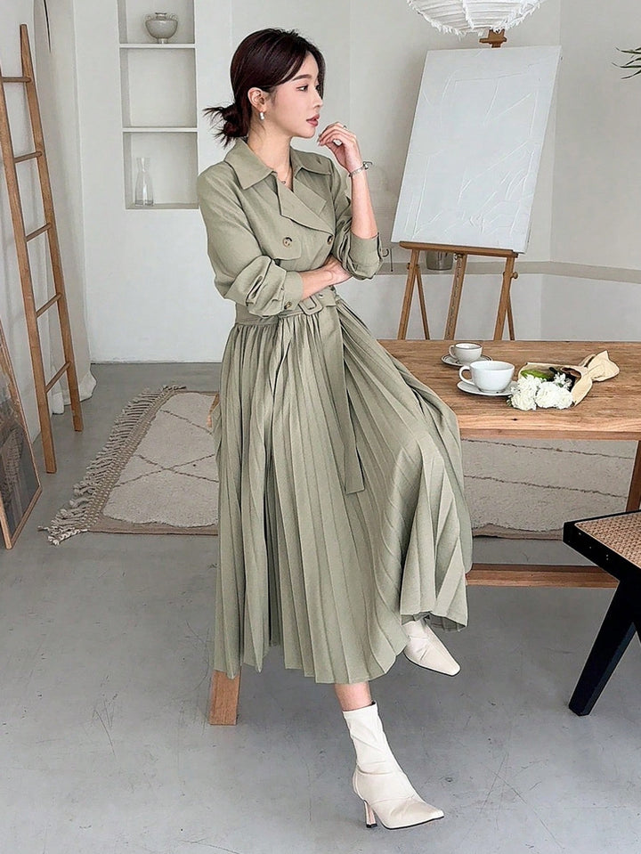 Rochie midi SHEIN, kaki