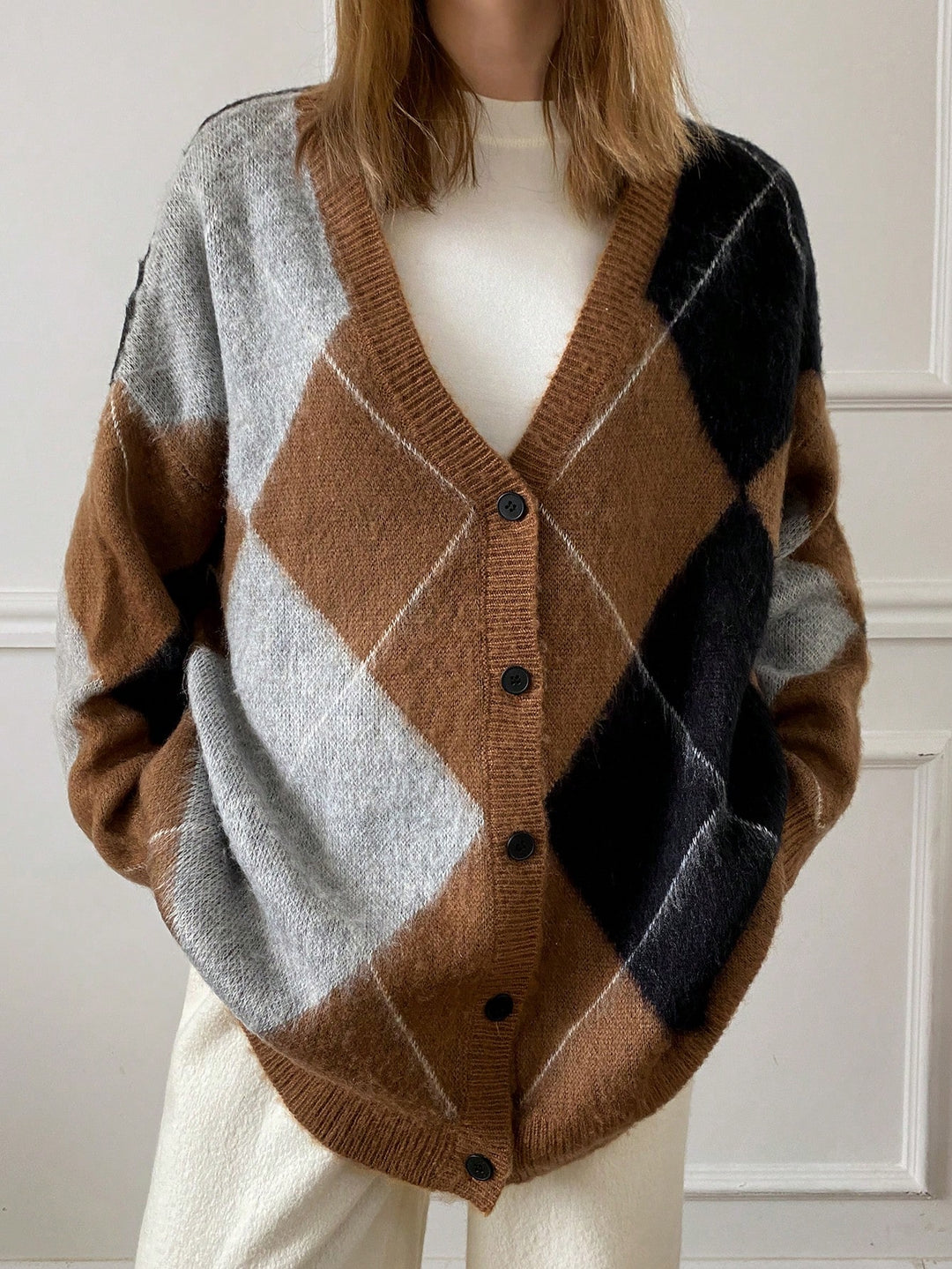 Cardigan SHEIN, maro
