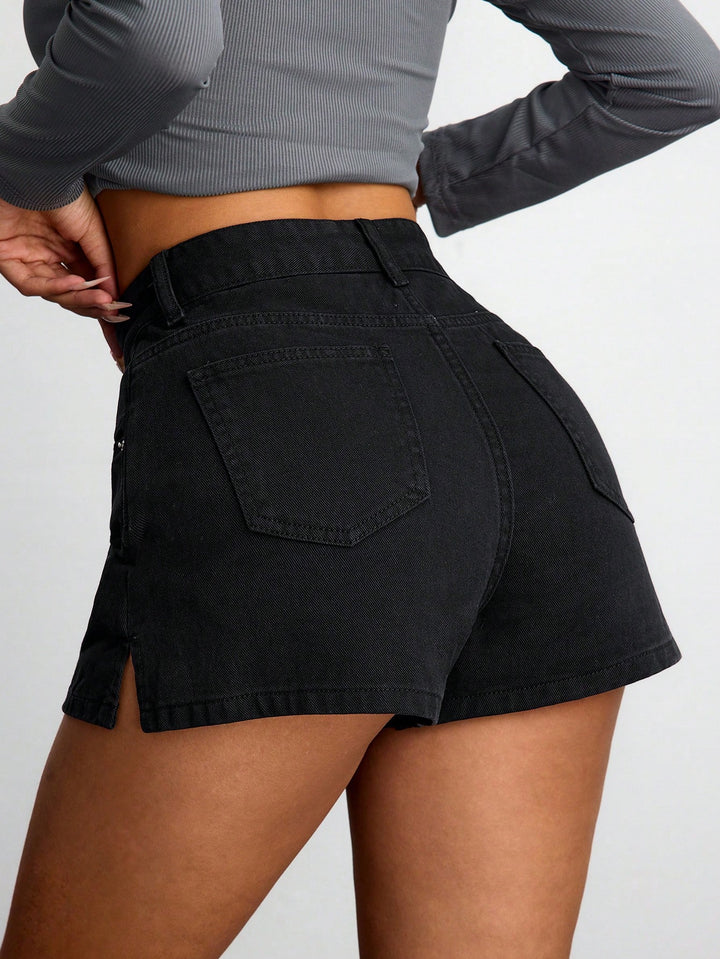 Pantaloni scurți SHEIN, negru