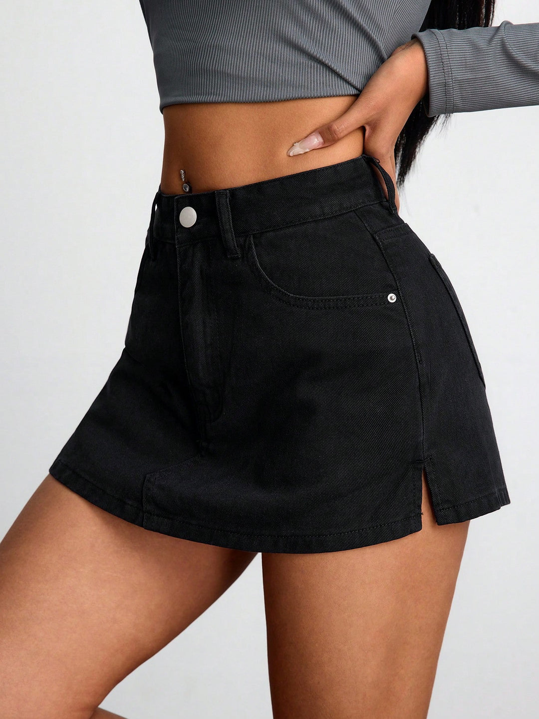 Pantaloni scurți SHEIN, negru