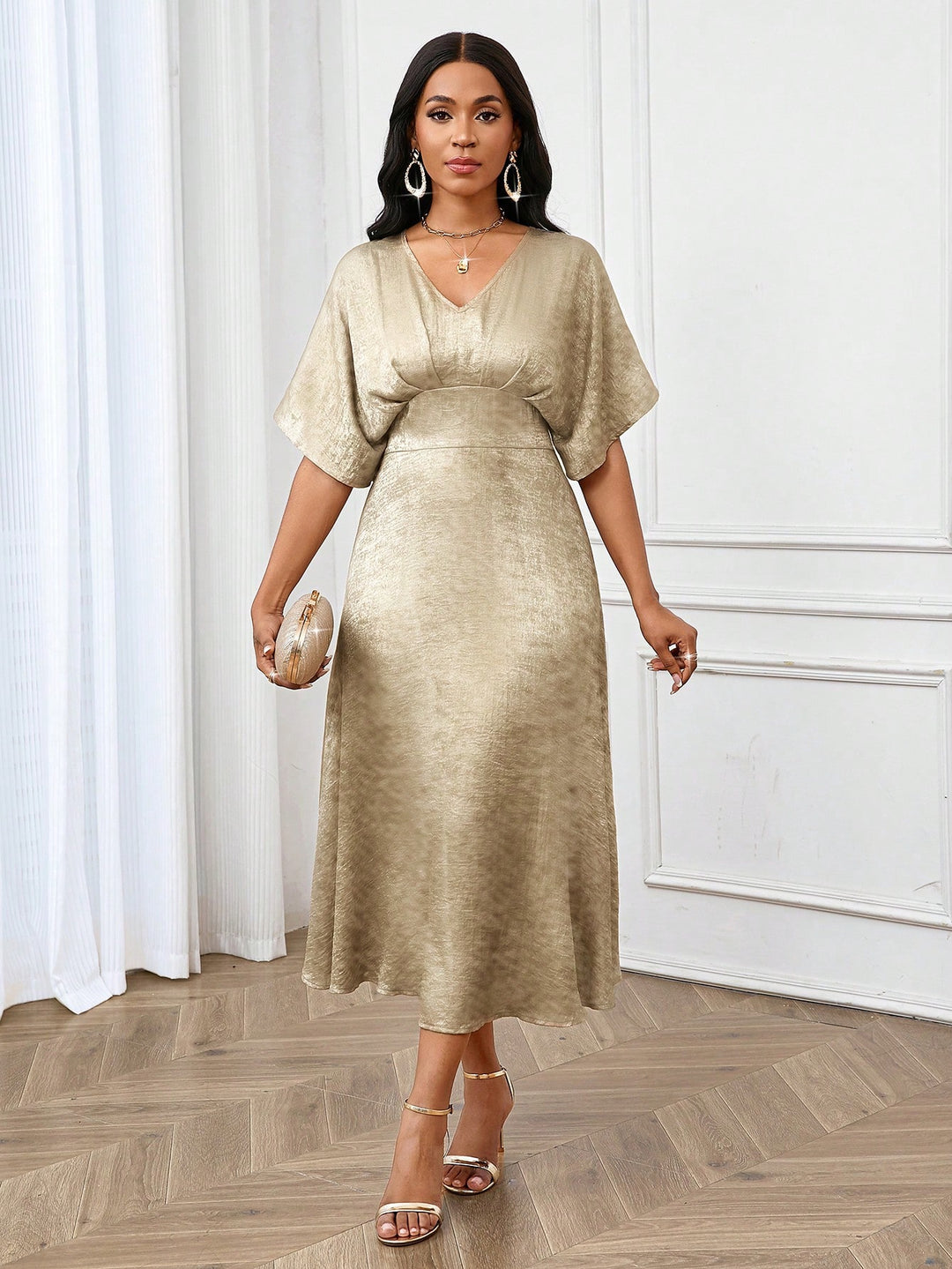 Rochie maxi SHEIN, auriu
