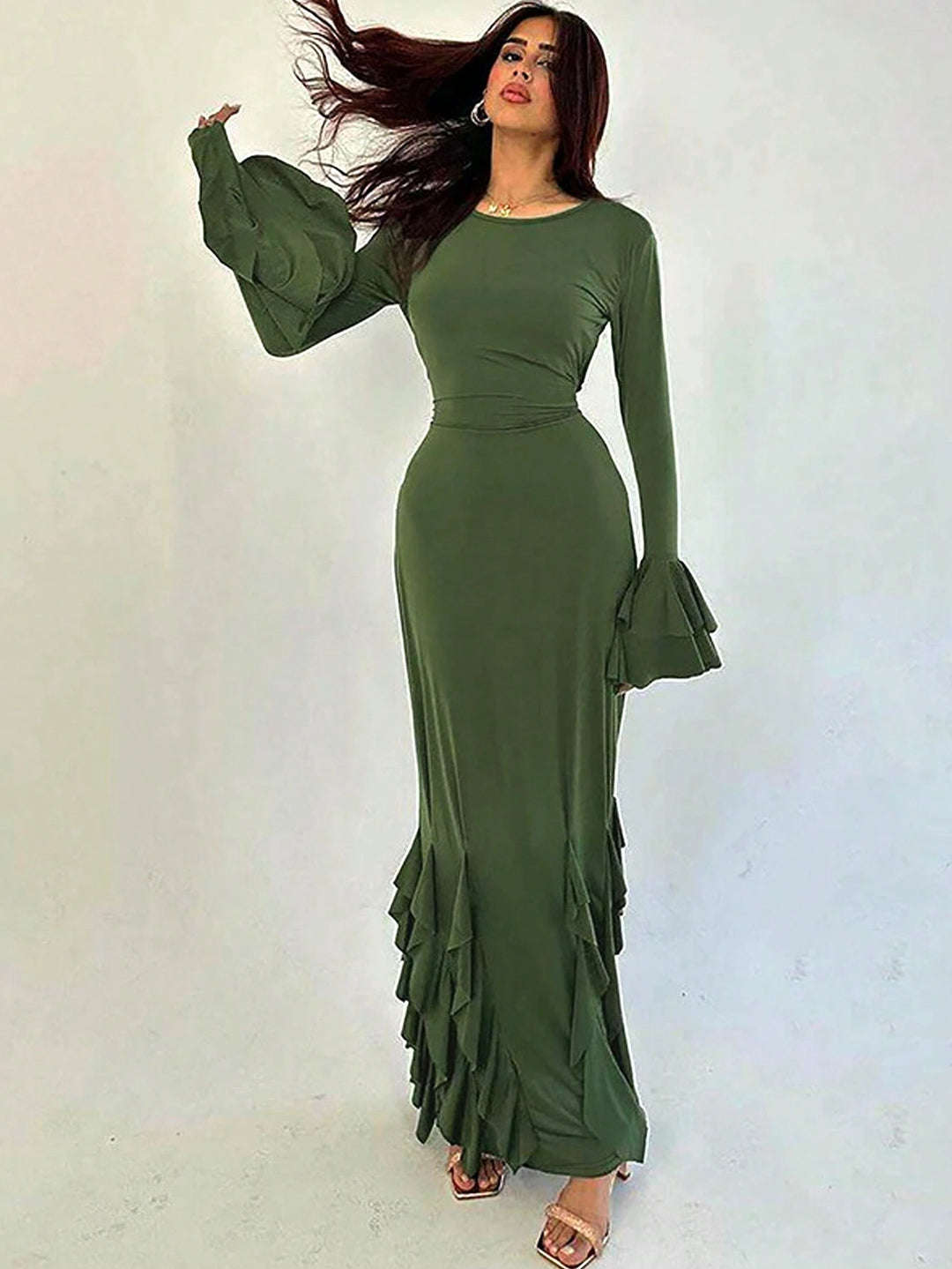Rochie maxi SHEIN, verde