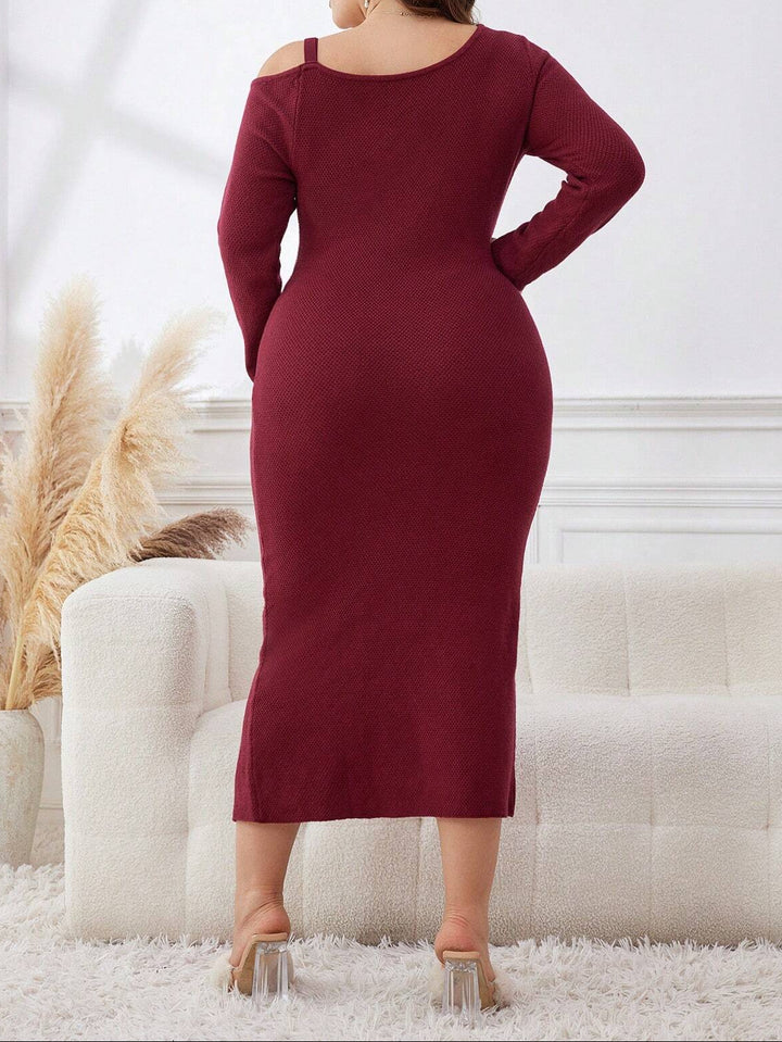 Rochie midi Shein Curve+, vișiniu