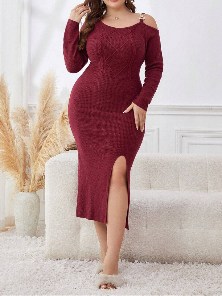 Rochie midi Shein Curve+, vișiniu