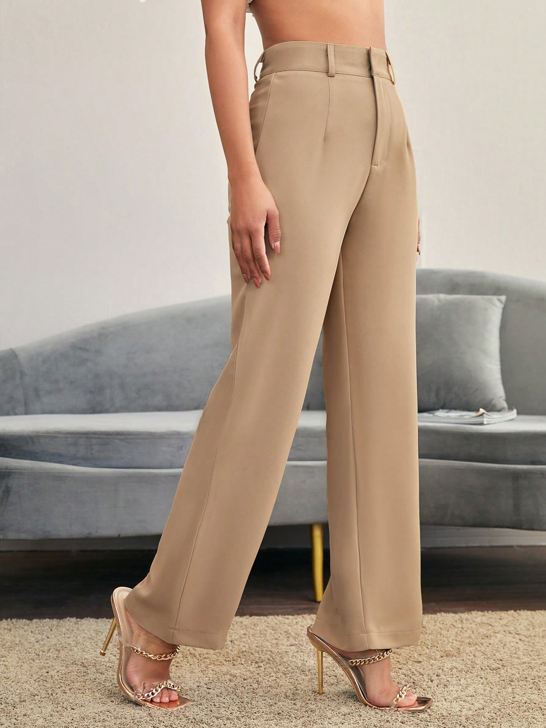 Pantalon de costum SHEIN, kaki