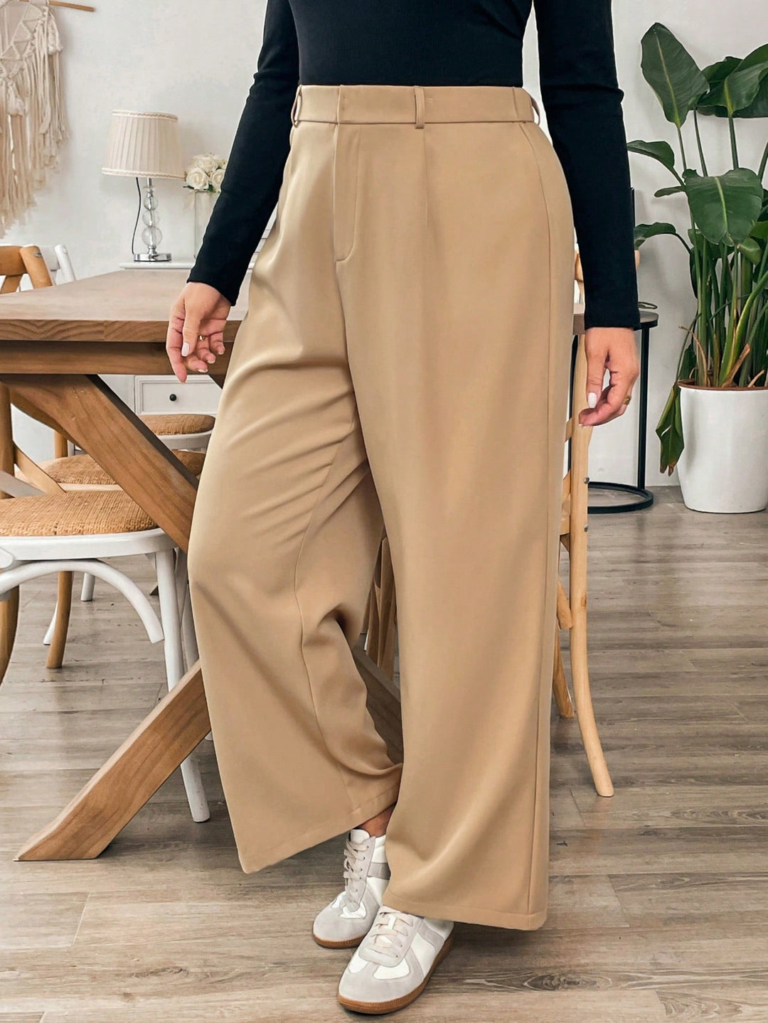 Pantalon de costum SHEIN, kaki