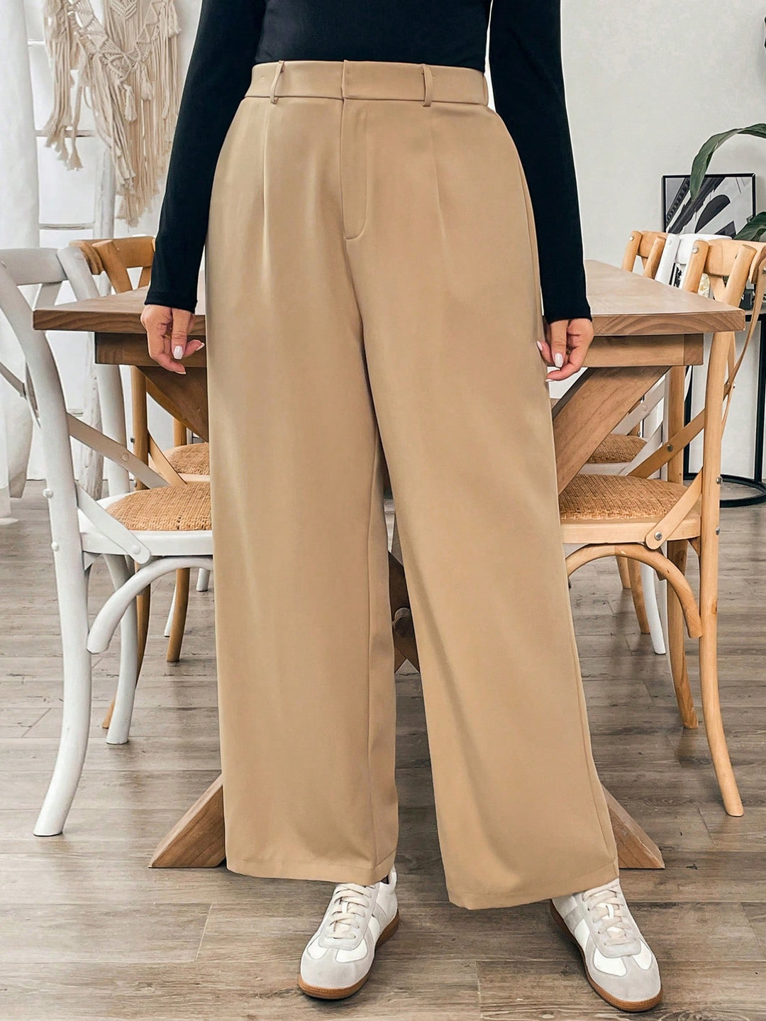 Pantalon de costum SHEIN, kaki
