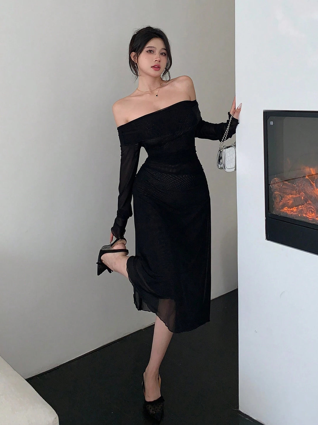 Rochie maxi SHEIN, negru