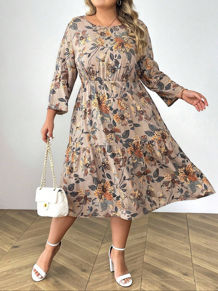 Rochie midi Shein Curve+, mix culori