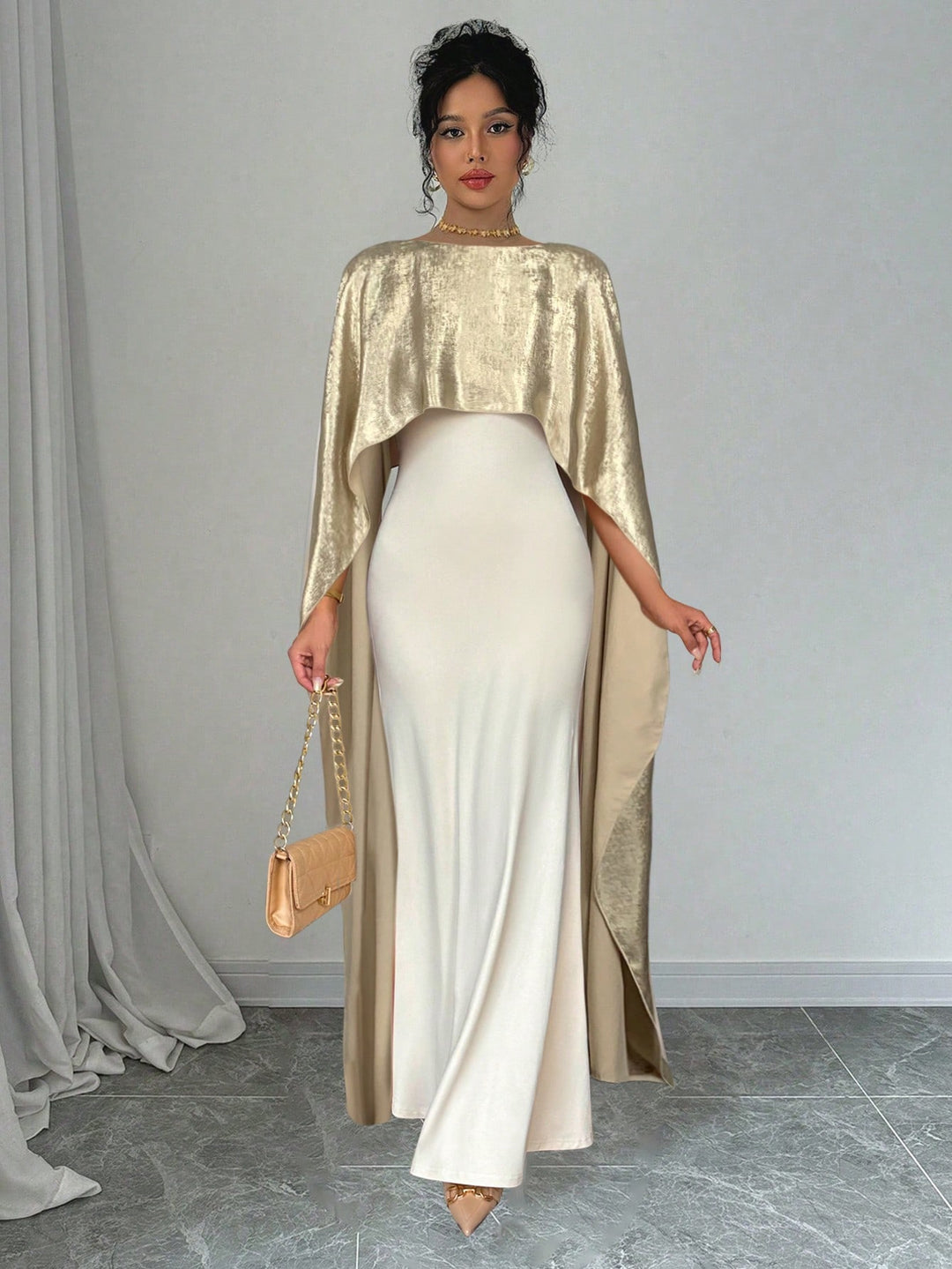 Rochie maxi SHEIN, auriu