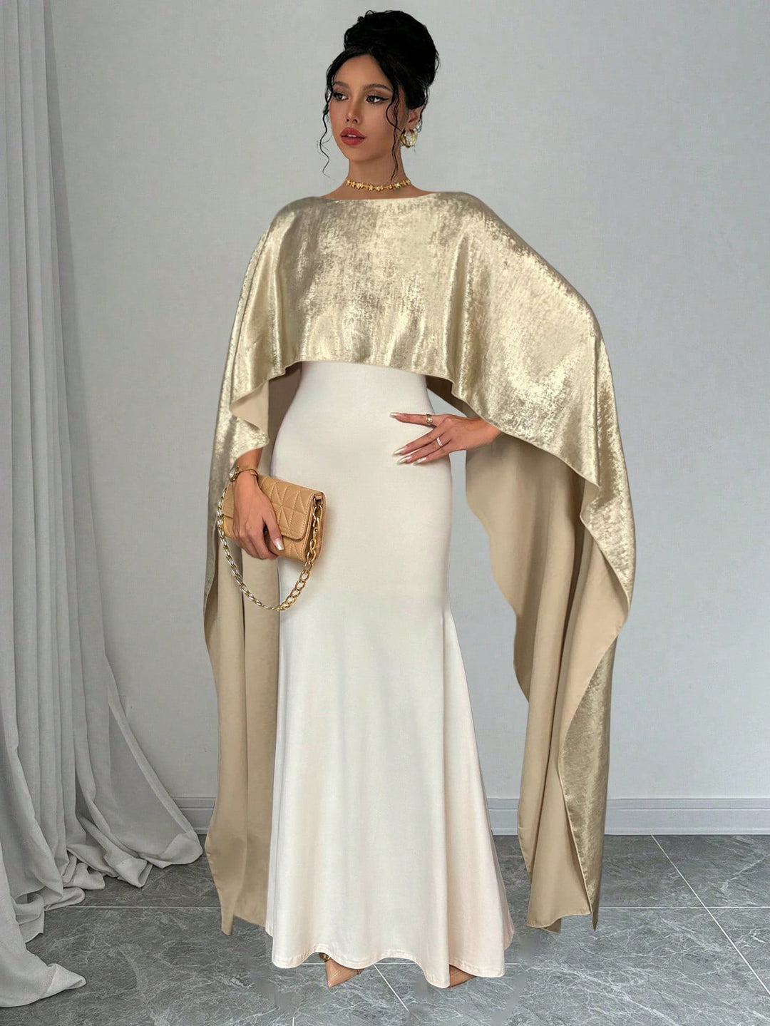 Rochie maxi SHEIN, auriu