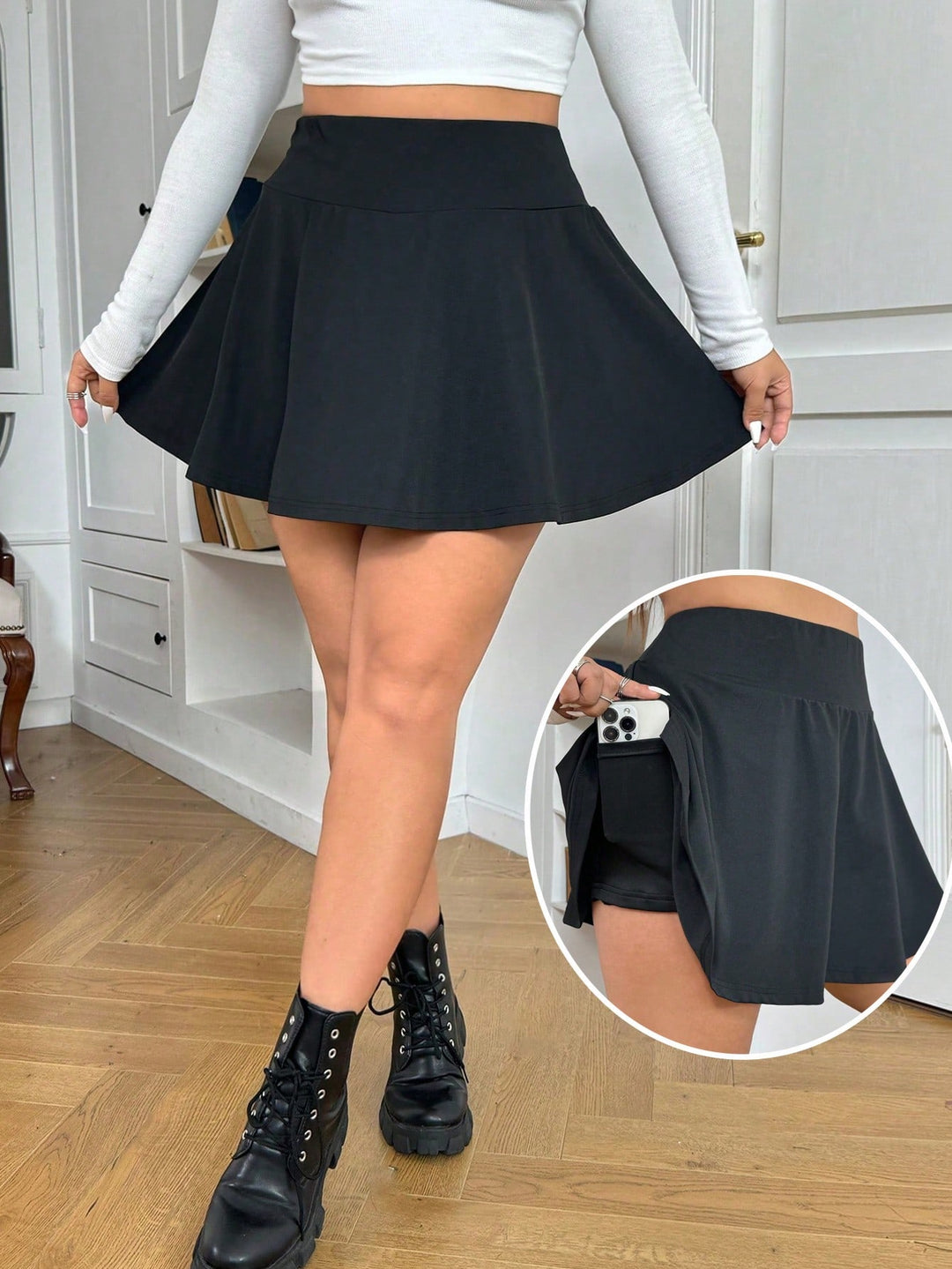 SHEIN maxiszoknya, fekete