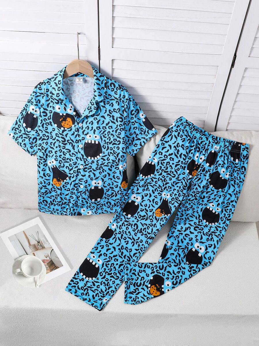 Compleu pijamale SHEIN, albastru
