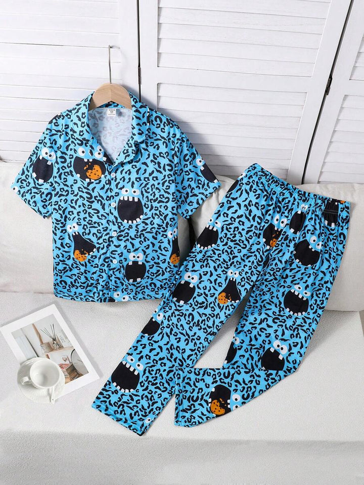 Compleu pijamale SHEIN, albastru