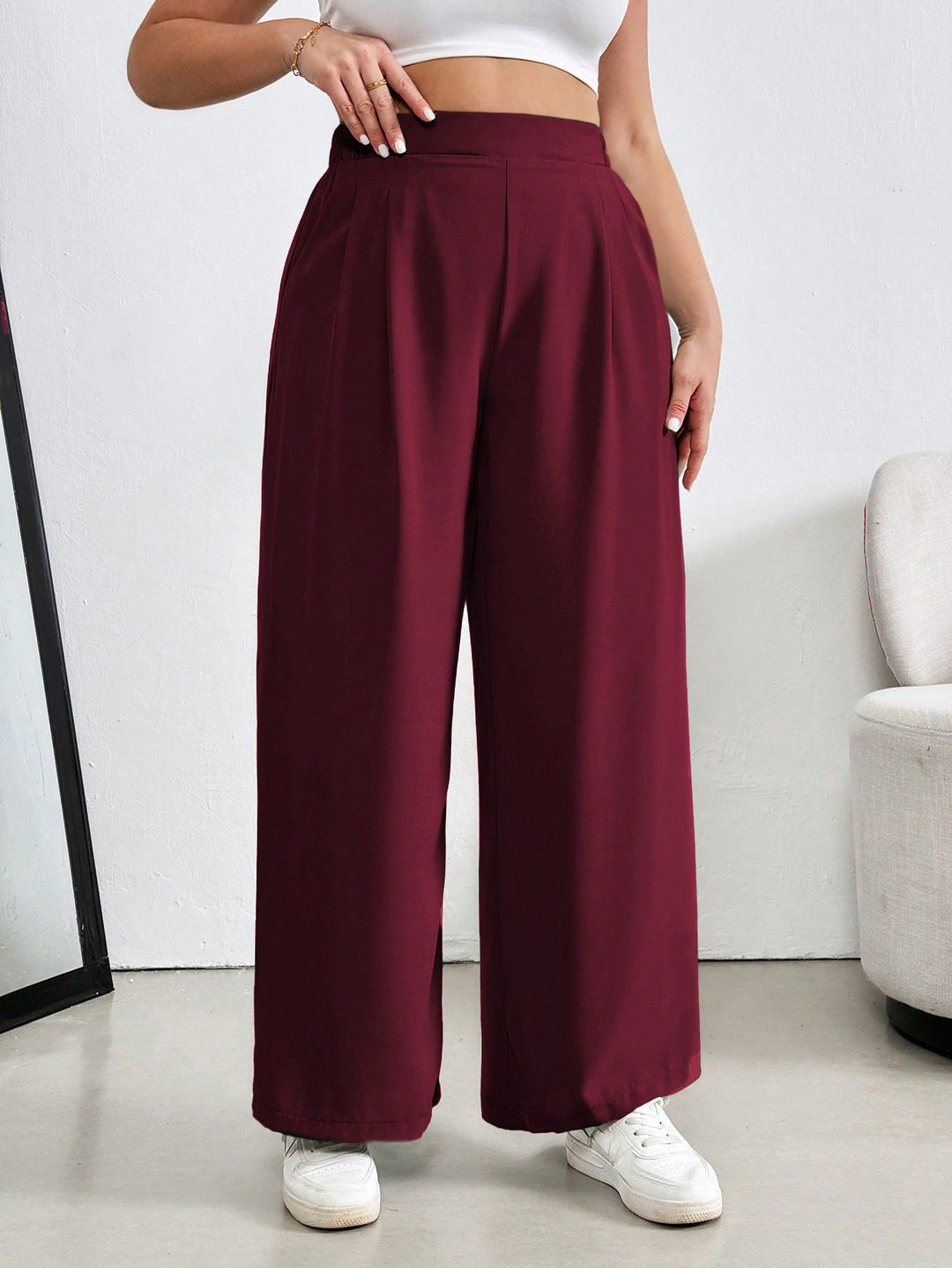 Pantaloni SHEIN, vișiniu