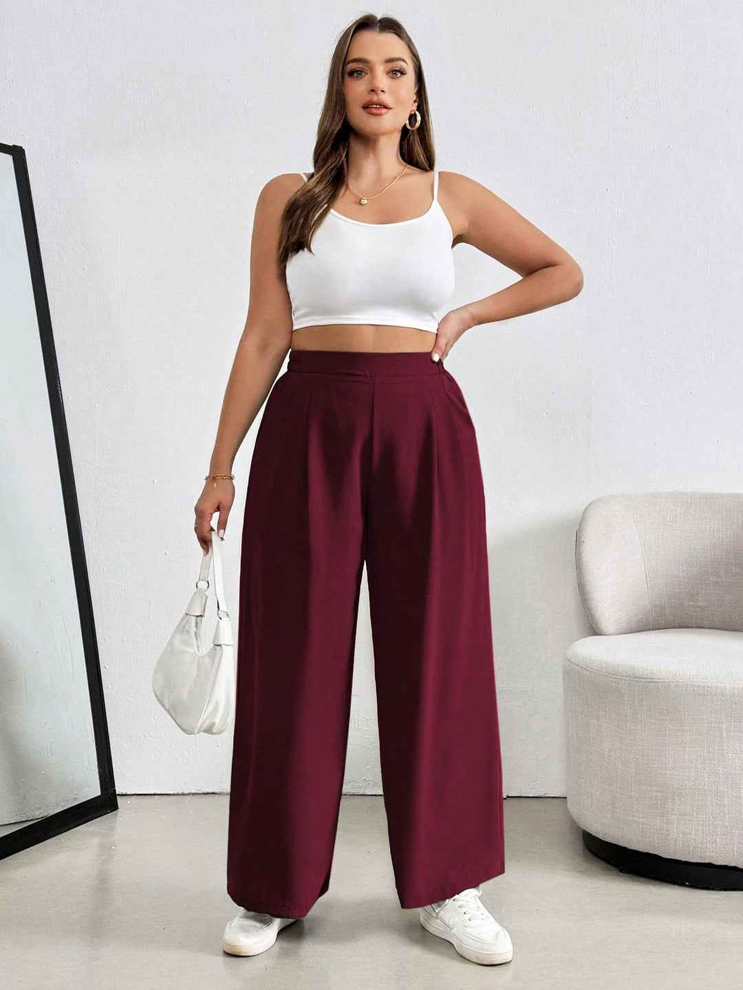 Pantaloni SHEIN, vișiniu