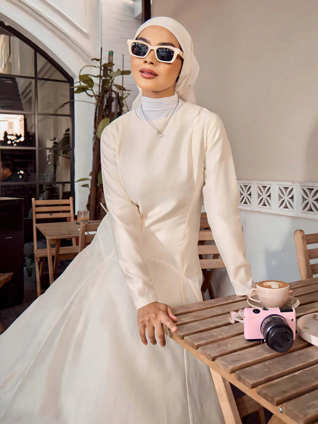 Rochie maxi SHEIN, crem