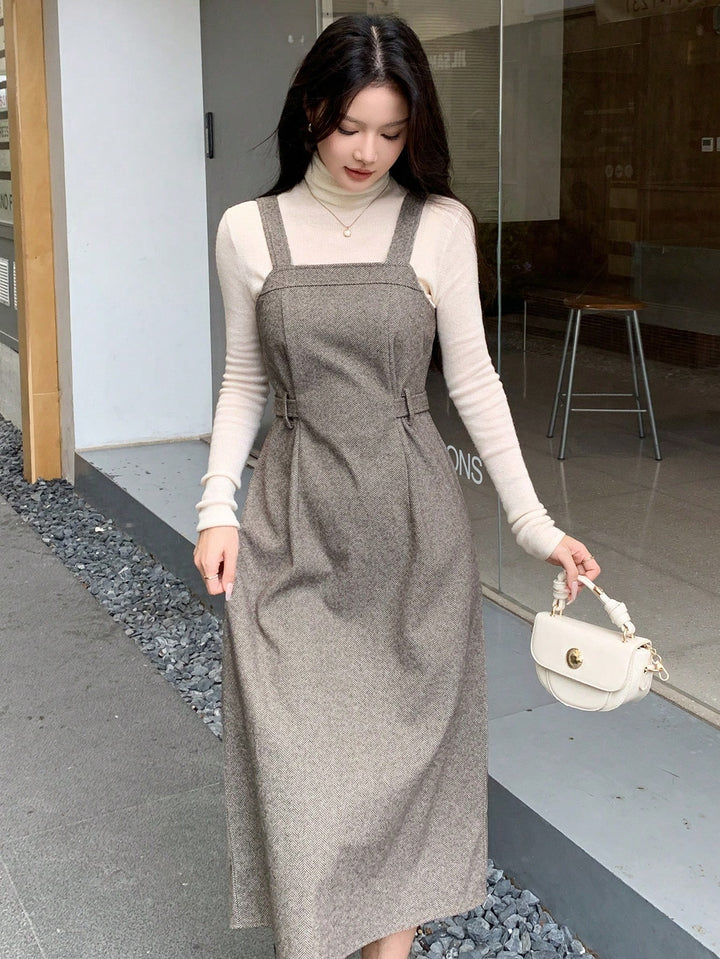 Rochie midi SHEIN, kaki