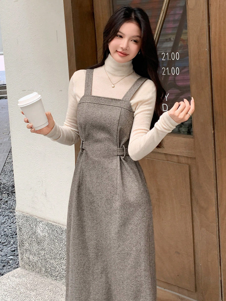 Rochie midi SHEIN, kaki