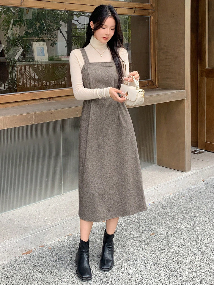 Rochie midi SHEIN, kaki