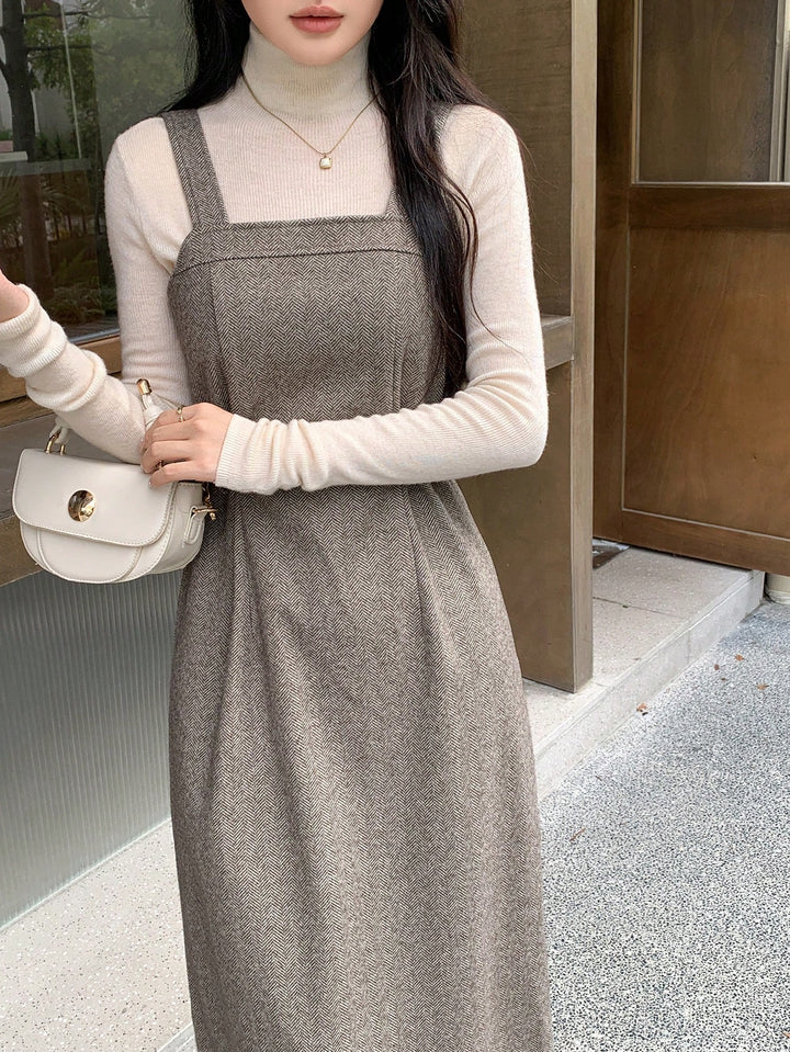 Rochie midi SHEIN, kaki