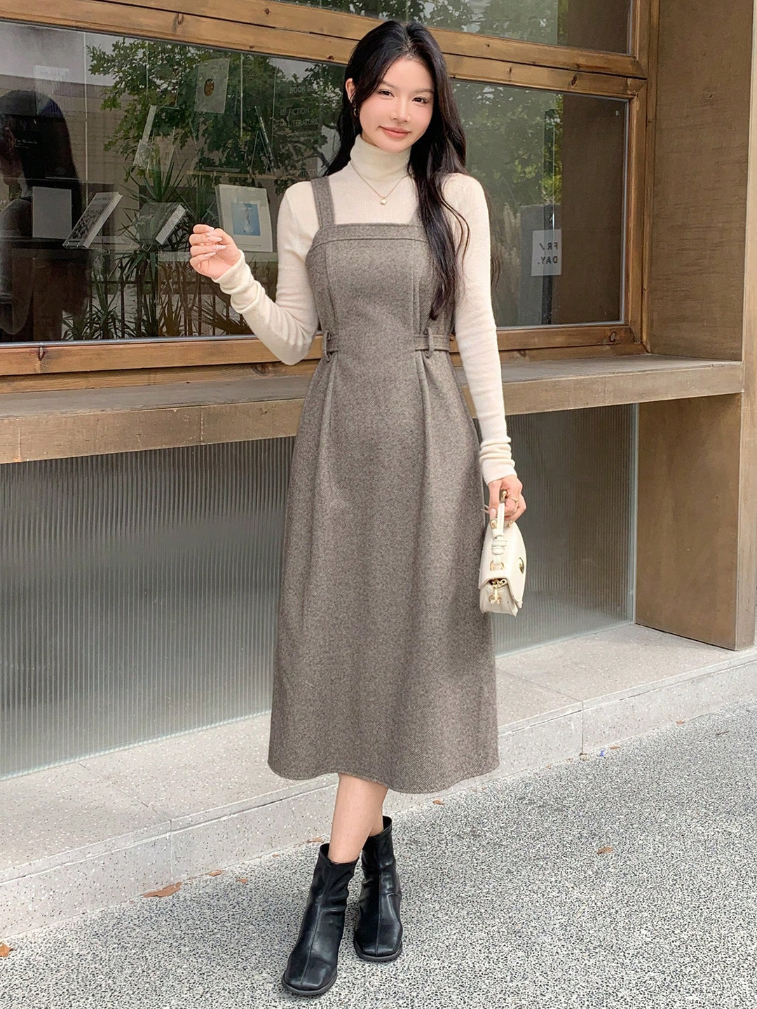 Rochie midi SHEIN, kaki