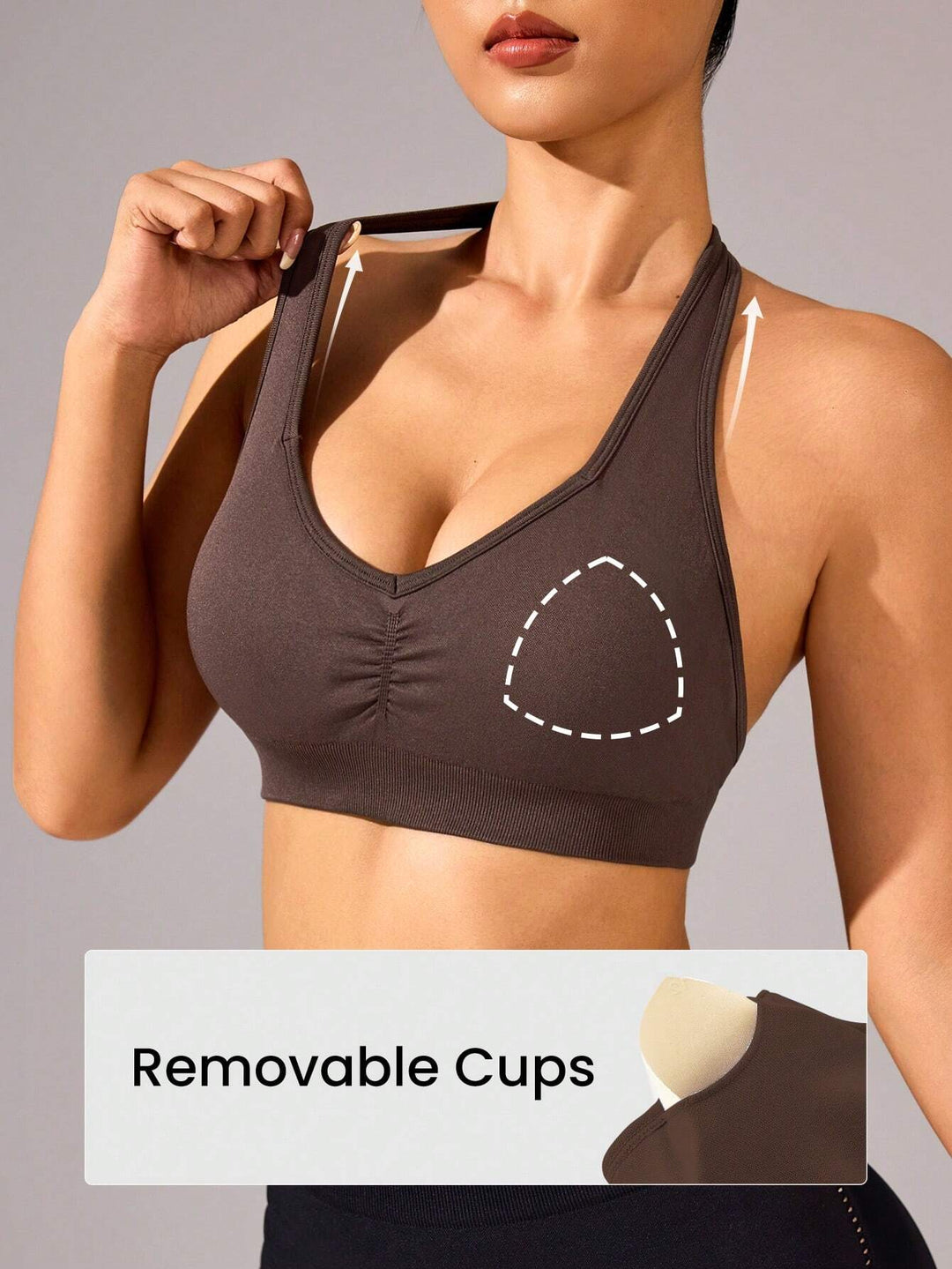 Bustieră sport SHEIN, maro